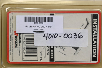 Trimax 4010-0036 1/2" Receiver Pin Kit Qty 1 NOS