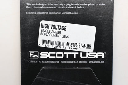Scott 09-0188-01-0-AMB, 09018801 High Voltage Single Amber Replacement Lens Qty 1 NOS