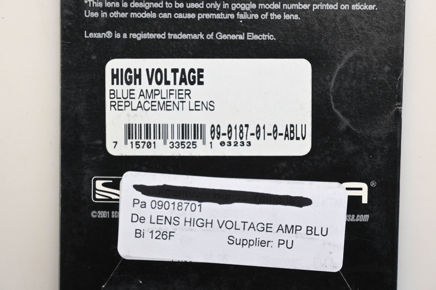 Scott 09-0187-01-0-ABLU, 09018701 HiVoltage Blue Amplifier Single Lexan Replacement Lens Qty 1 NOS