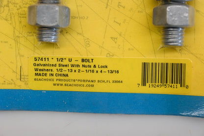 Seachoice 50-57411, 57411 1/2" U-Bolt Assembly Qty 1 NOS