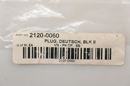 Namz 2120-0060, DP-8B Socket Deutsch Plug Black Qty 1 NOS