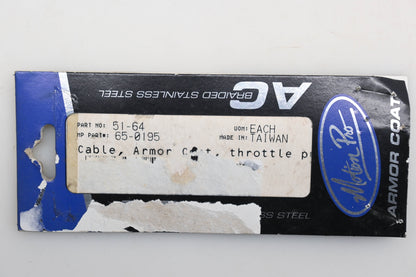 Motion Pro 65-0195, 51-64 Armor Coat Throttle Pull Cable Qty 1 NOS