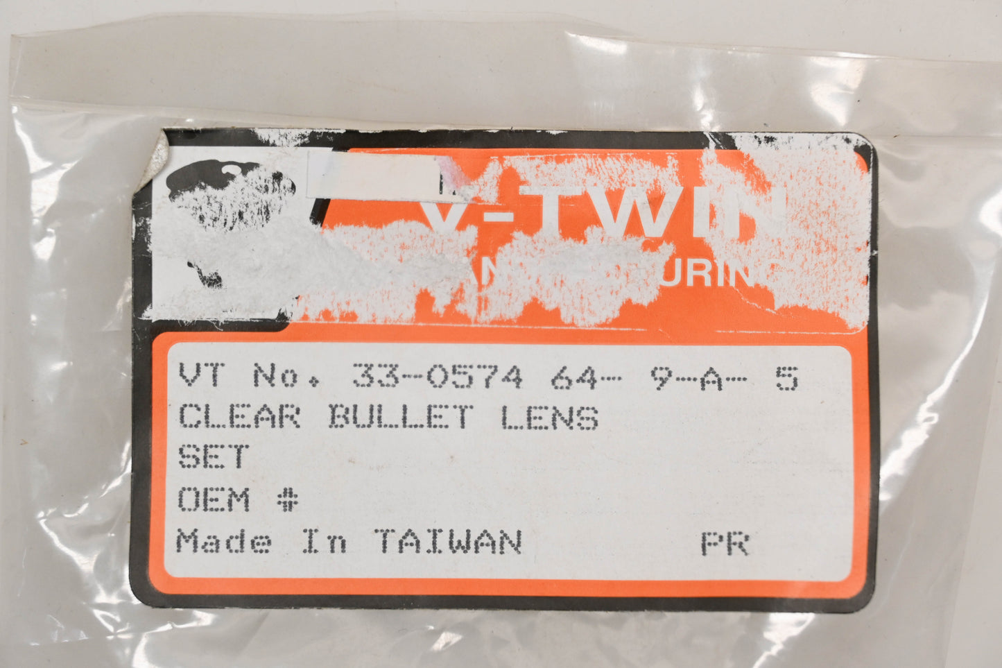 V-Twin 33-0574 Clear Bullet Lens Qty 2 NOS