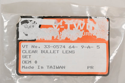 V-Twin 33-0574 Clear Bullet Lens Qty 2 NOS