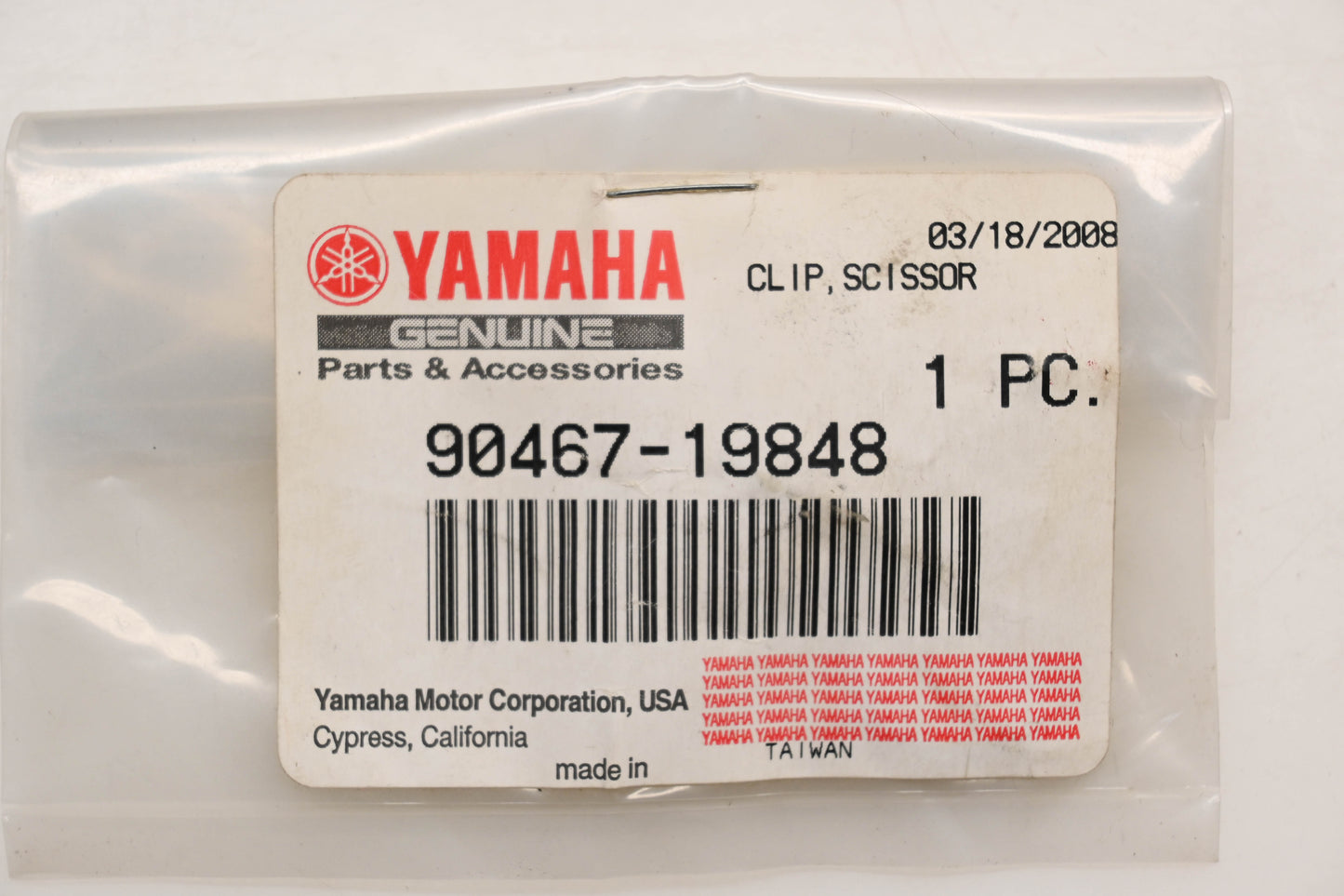 New OEM Yamaha 90467-19848-00 Scissor Clip Qty 1 NOS