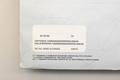 OEM Ski-Doo 484200062 2005 Tundra Skandic Expedition Shop Manual