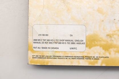 OEM Ski-Doo 219100303 2009 Shop Manual
