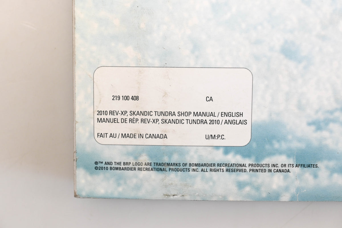 OEM Ski-Doo 216100408 2010 REV-XP Skandic Tundra 550F Shop Manual Qty 1