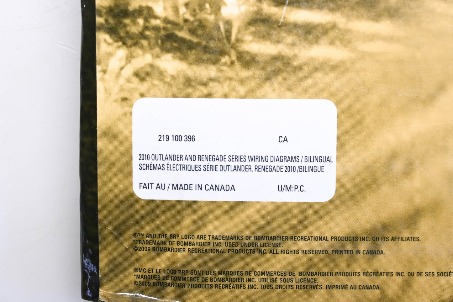 OEM Can-Am 219100396 2010 Outlander Renegade Wiring Diagram Booklet Qty 1