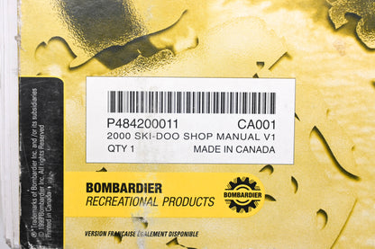 OEM Ski-Doo 484200011 2000 Snowmobile Shop Manual Qty 1
