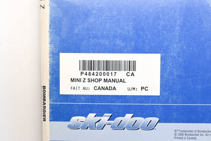 OEM Ski-Doo 484200017 Mini Z Shop Manual
