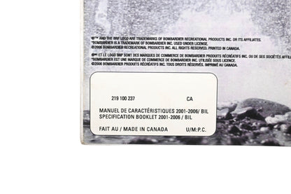 Bombardier 219100237 2001 - 2006 Specification Booklet