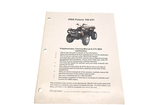 OEM Polaris 9919451 Supplementary Training Manual 2004 700 EFI Qty 1