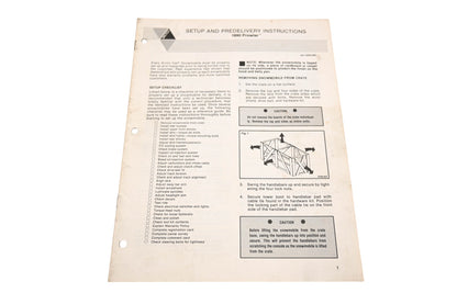 OEM Arctic Cat 2254-583 Prowler Setup & Predelivery Instruction Manual Qty 1