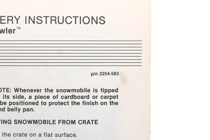 OEM Arctic Cat 2254-583 Prowler Setup & Predelivery Instruction Manual Qty 1
