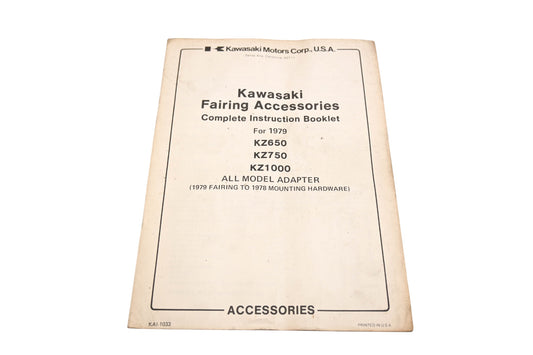 OEM Kawasaki KAI-1033 Complete Instruction Booklet Qty 1