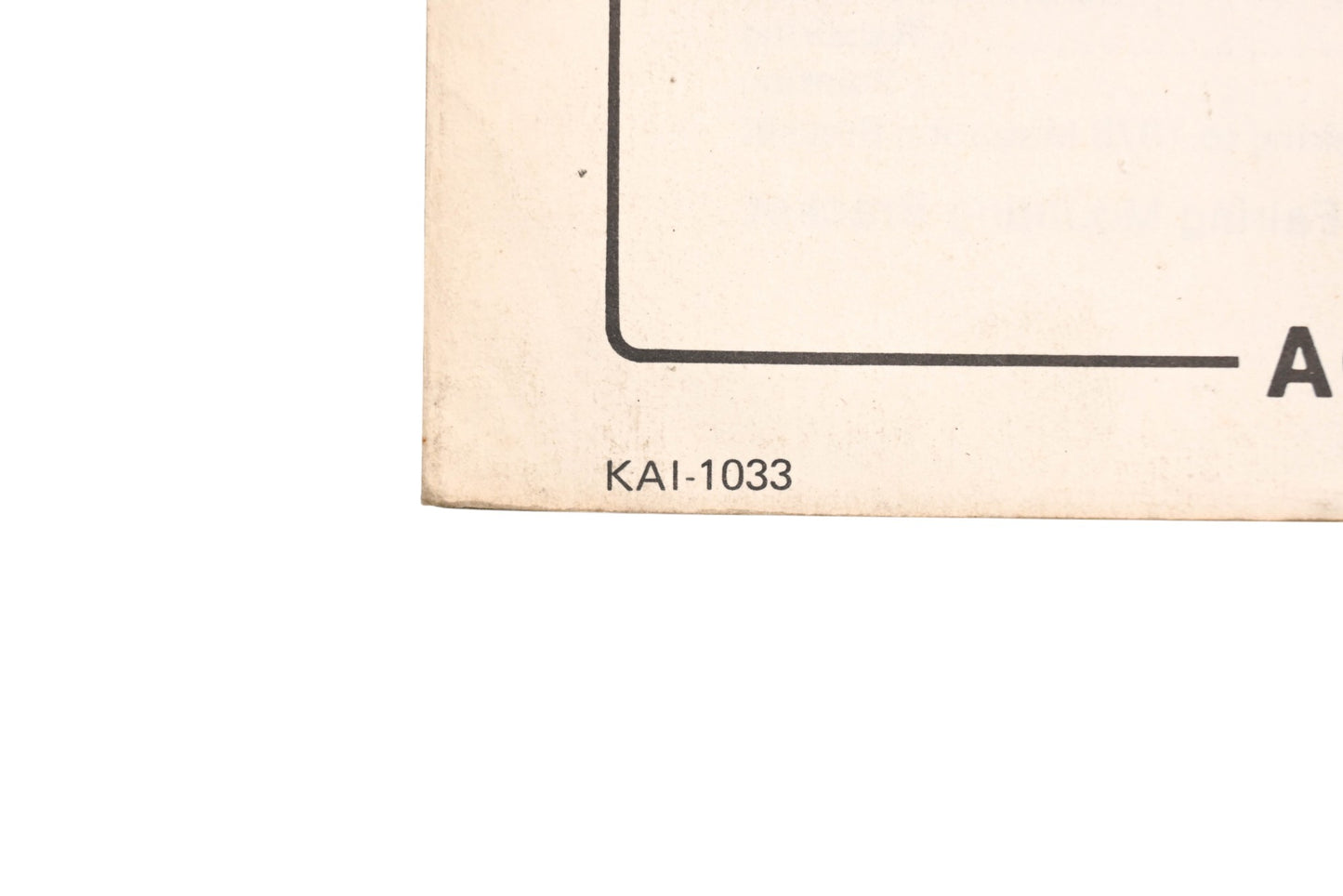 OEM Kawasaki KAI-1033 Complete Instruction Booklet Qty 1
