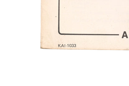 OEM Kawasaki KAI-1033 Complete Instruction Booklet Qty 1
