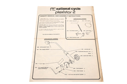 National Cycle 1199 Plexistar 2 Owner's Manual & Assembly Instructions Qty 1