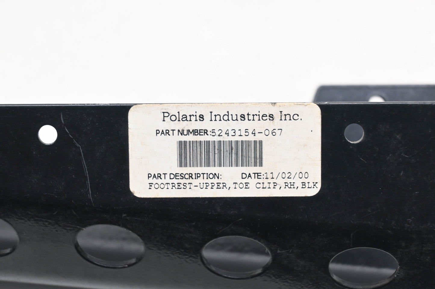 New OEM Polaris 5243154-067 Black Right Toe Clip Upper Footrest Qty 1 NOS