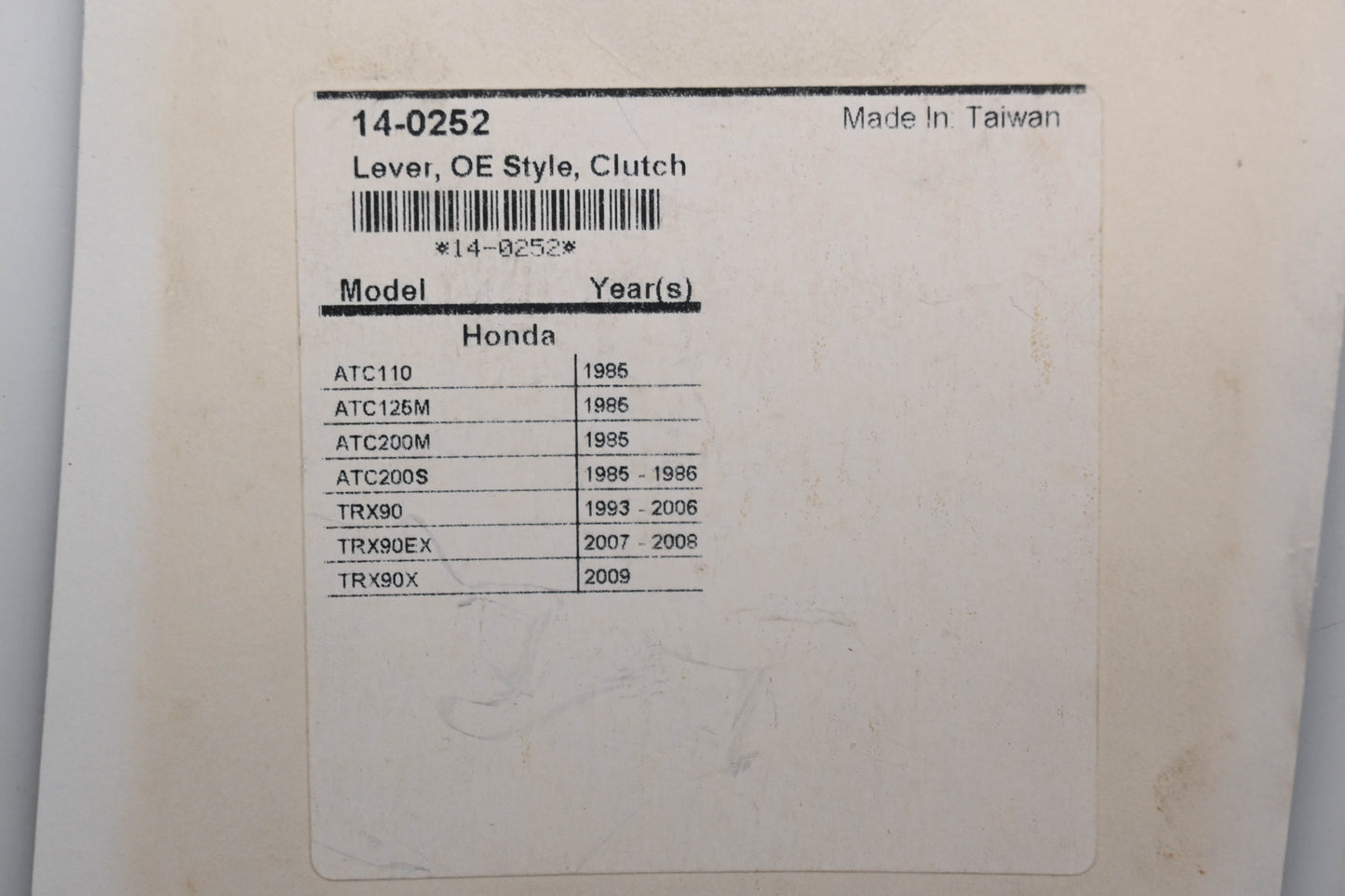 Motion Pro 14-0252 Clutch Lever Honda Qty 1 NOS