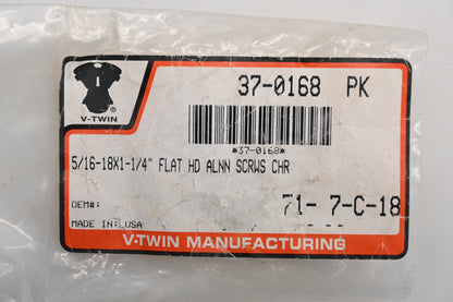 V-Twin 37-0168 Allen Flat Head Screw Chrome 5/16" x 1-1/4" NOS