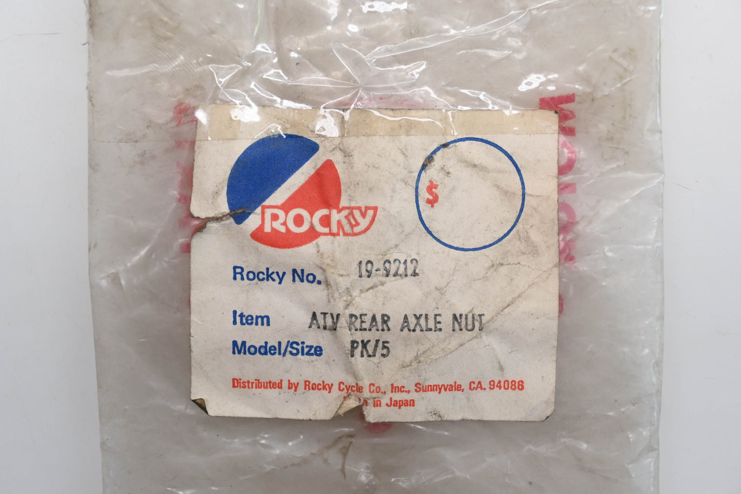 Rocky 19-9212 ATV Rear Axle Nuts Qty 5 NOS