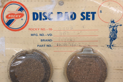 Rocky 16-0403, VD-305, 59100-45820 Suzuki Brake Disc Pad Kit Qty 1 NOS