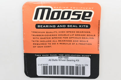 Moose Racing A25-1033 Wheel Bearing Kit Qty 1 NOS