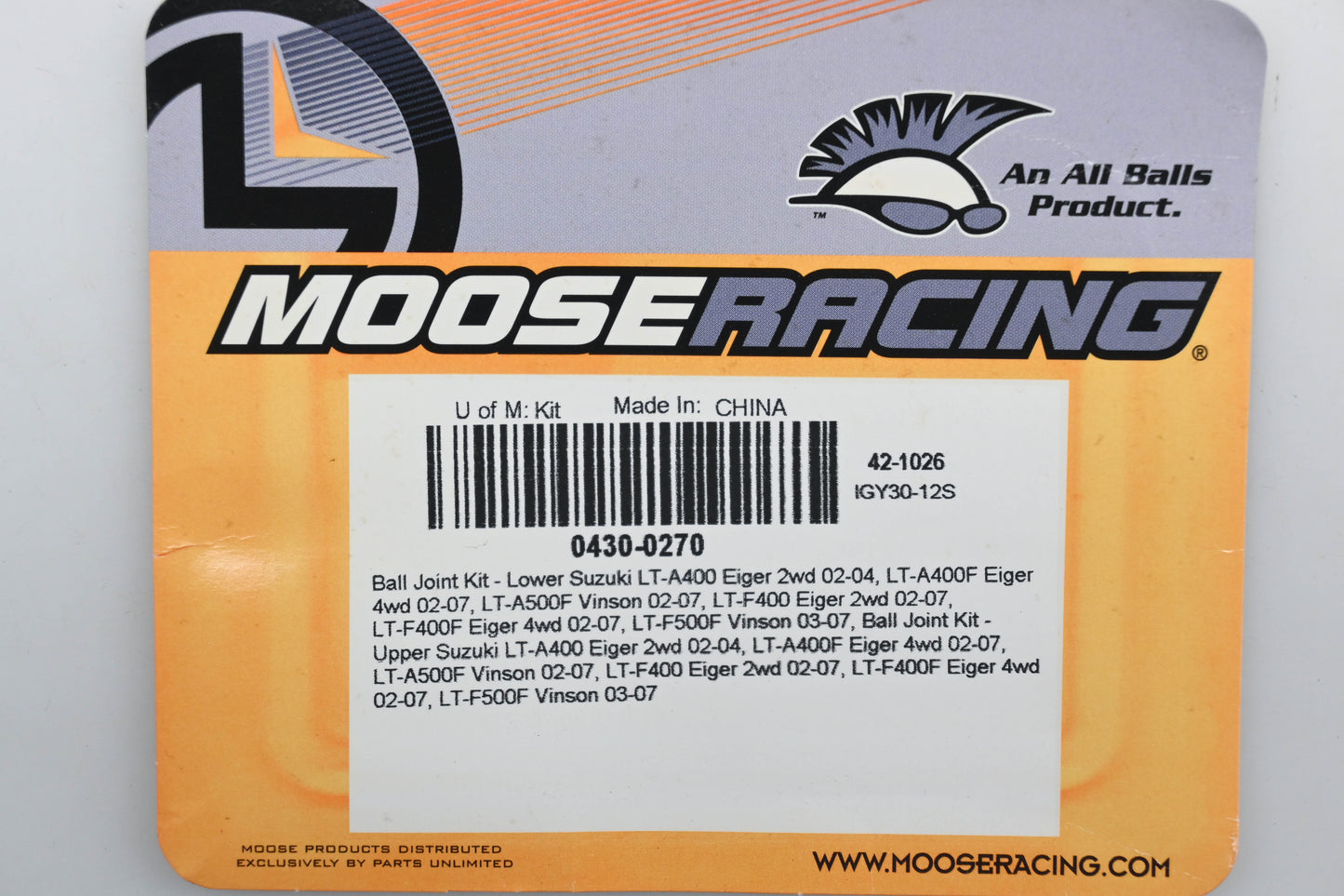 All Balls 42-1026 Ball Joint Kit Suzuki Qty 1 NOS