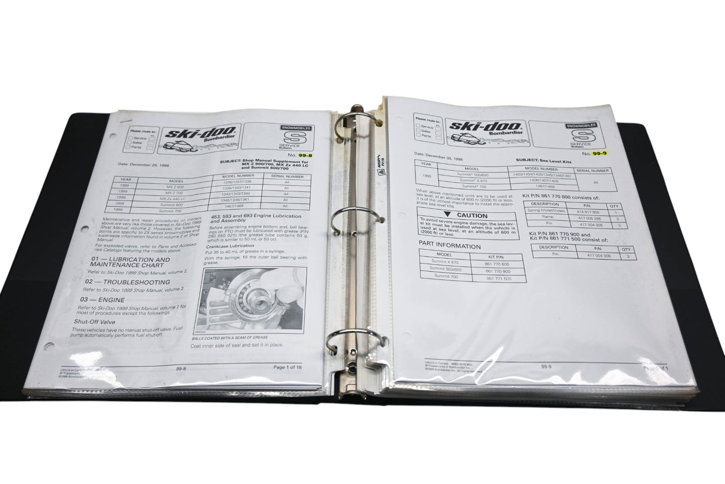 OEM Ski-Doo MJ014-7 1999-2000 Service Bulletin