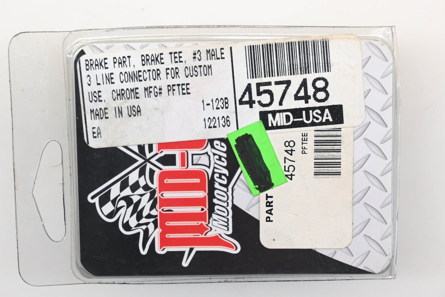 Mid-USA 45748, PFTEE Brake Tee Fitting 3 Line Connector Qty 1 NOS