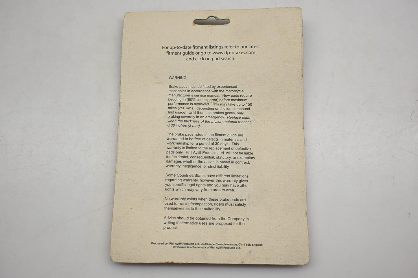 DP Brakes DP510, 1721-1298 Brake Pads Qty 2 NOS