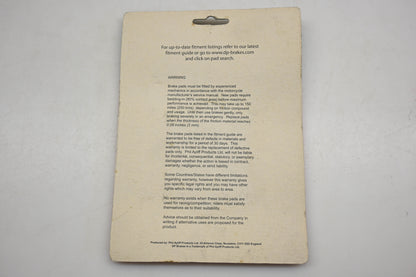 DP Brakes DP510, 1721-1298 Brake Pads Qty 2 NOS