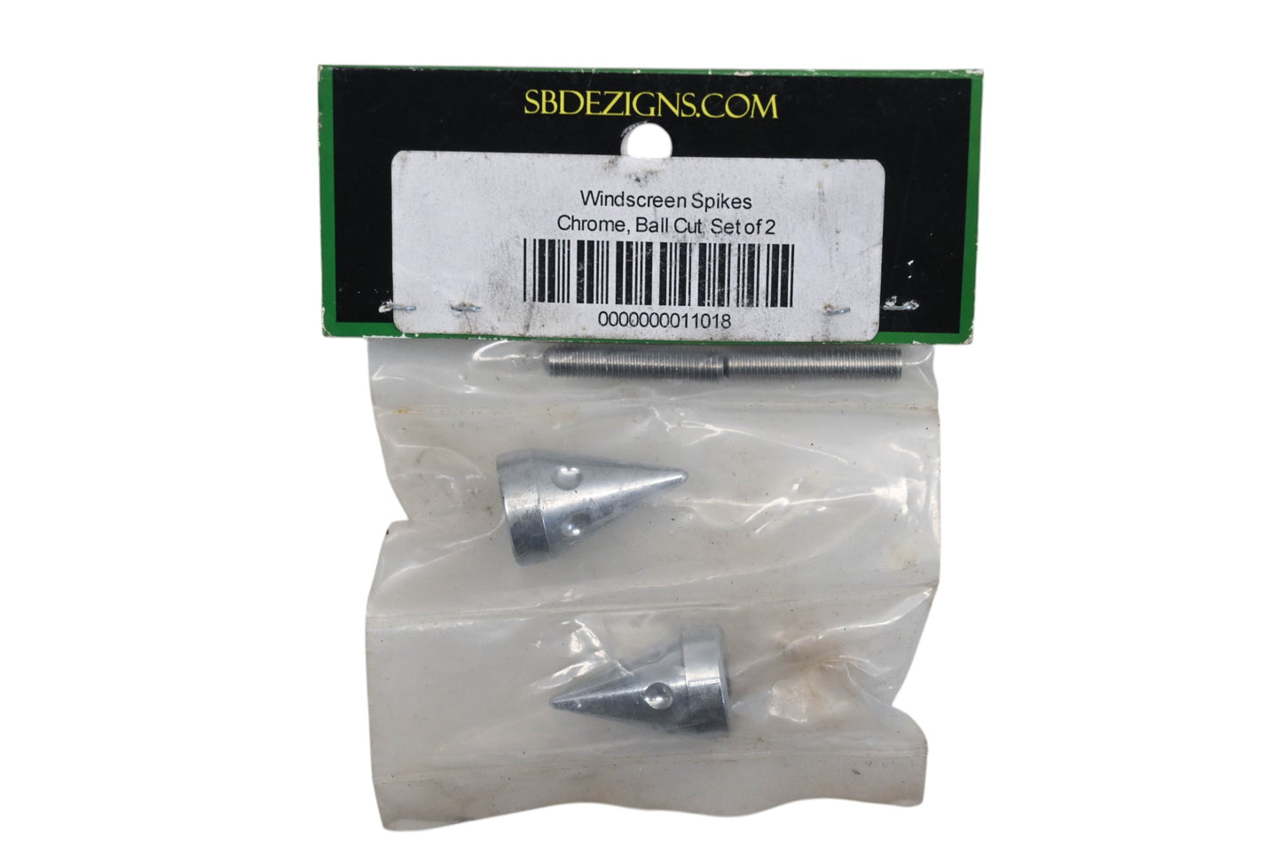 SB Dezigns 11018 Chrome Ball Cut Windscreen Spike Kit Qty 1 NOS