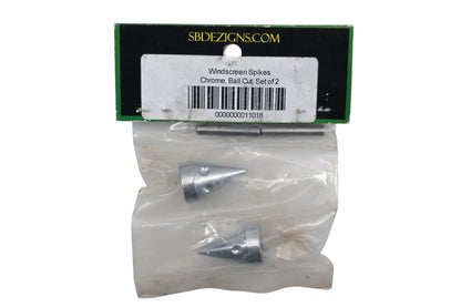 SB Dezigns 11018 Chrome Ball Cut Windscreen Spike Kit Qty 1 NOS