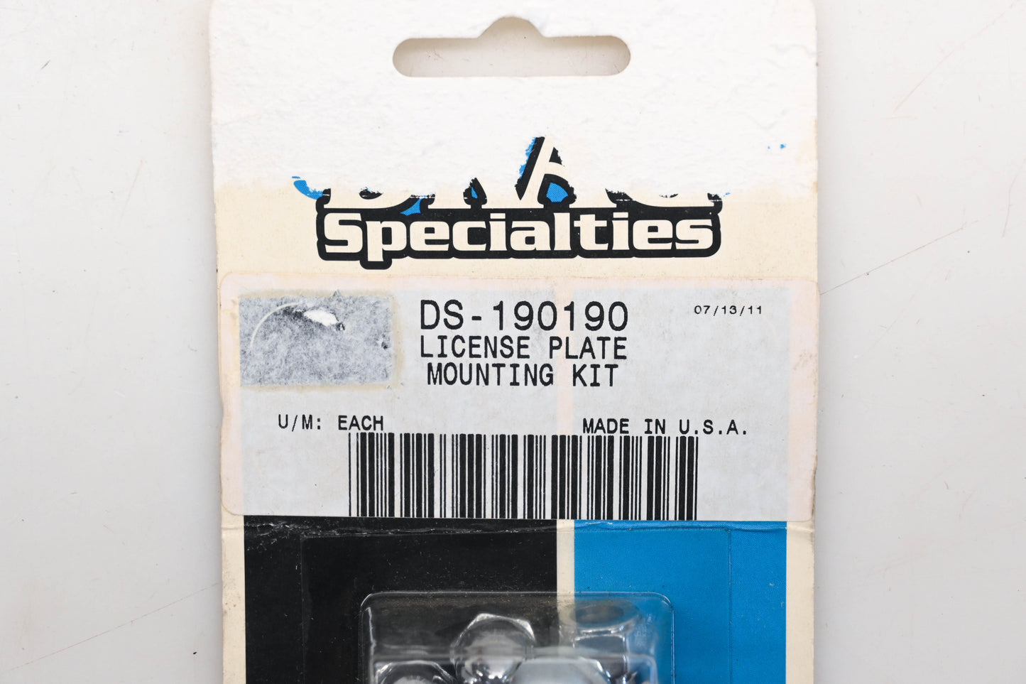 Drag Specialties DS-190190 License Plate Mounting Kit Qty 1 NOS