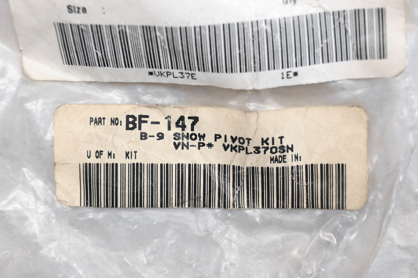 Bieffe BF-147, VKPL370SN Pivot Kit Qty 1 NOS
