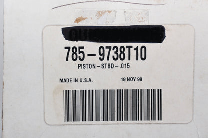 Aftermarket 785-9738T10 STBD Piston Kit .015 Qty 1 NOS