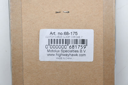 Highway Hawk 68-175 Chrome Clutch Cable Chrome Clutch Cable Clamp Qty 1 NOS