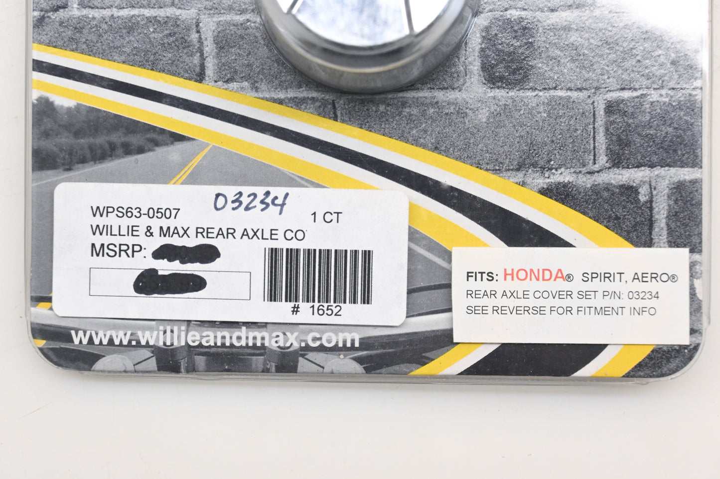 Willie & Max 03234, 63-0507 Rear Axle Cover Set Honda 05-09 Aero 07-09 Spirit Qty 1 NOS