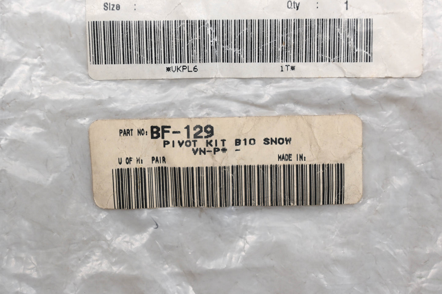 Bleffe BF-129 Pivot Kit Qty 1 NOS