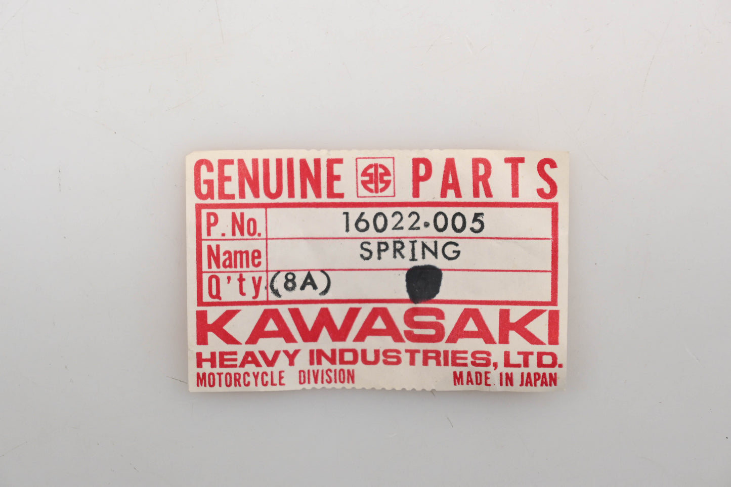 New OEM Kawasaki 16022-005 Spring Qty 1 NOS