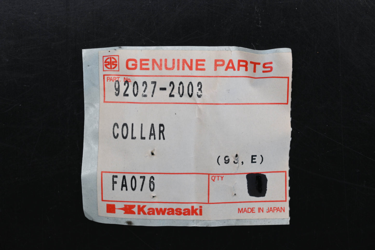 New OEM Kawasaki 92027-2003 Collar Qty 1 NOS
