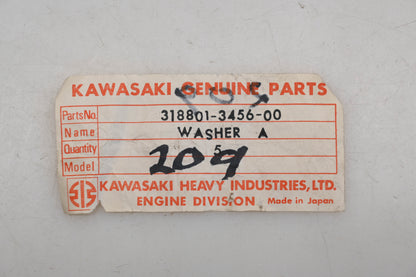 New OEM Kawasaki 313550-3456-00, 3000-209, 318801-3456-00 Washers Qty 2 NOS