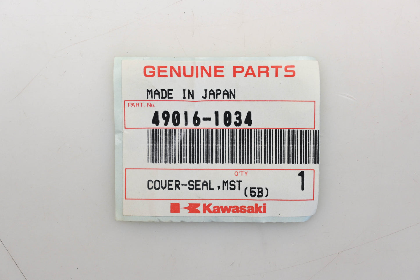 New OEM Kawasaki 49016-1034 Cover Seal Qty 1 NOS