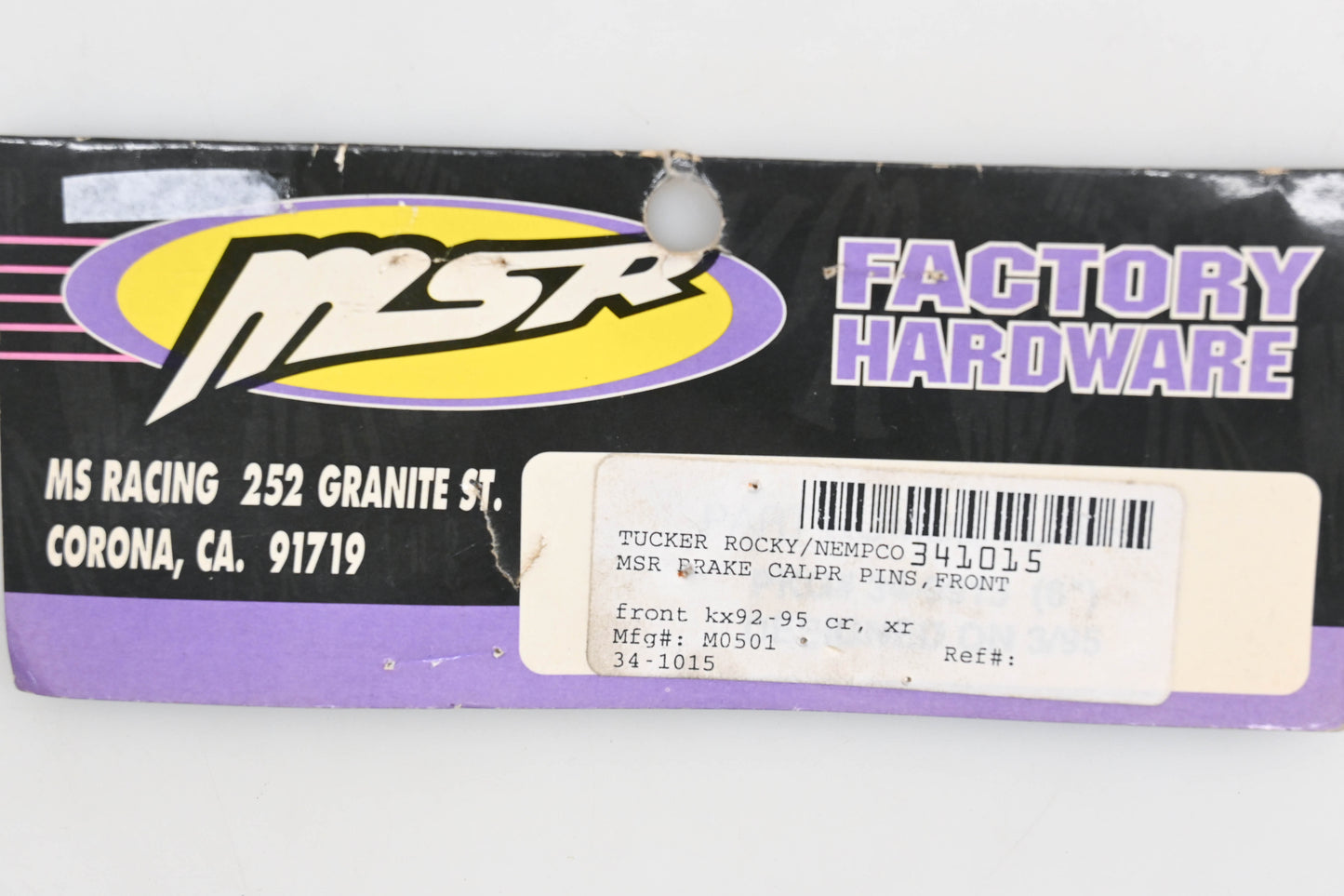 MS Racing 34-1015 Front Brake Caliper Pin Qty 1 NOS