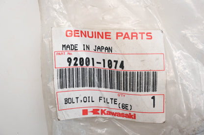 New OEM Kawasaki 92001-1074 Oil Filter Bolt Qty 1 NOS