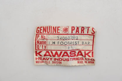 New OEM Kawasaki 34003-012 Left Hand Footrest Bar Qty 1 NOS
