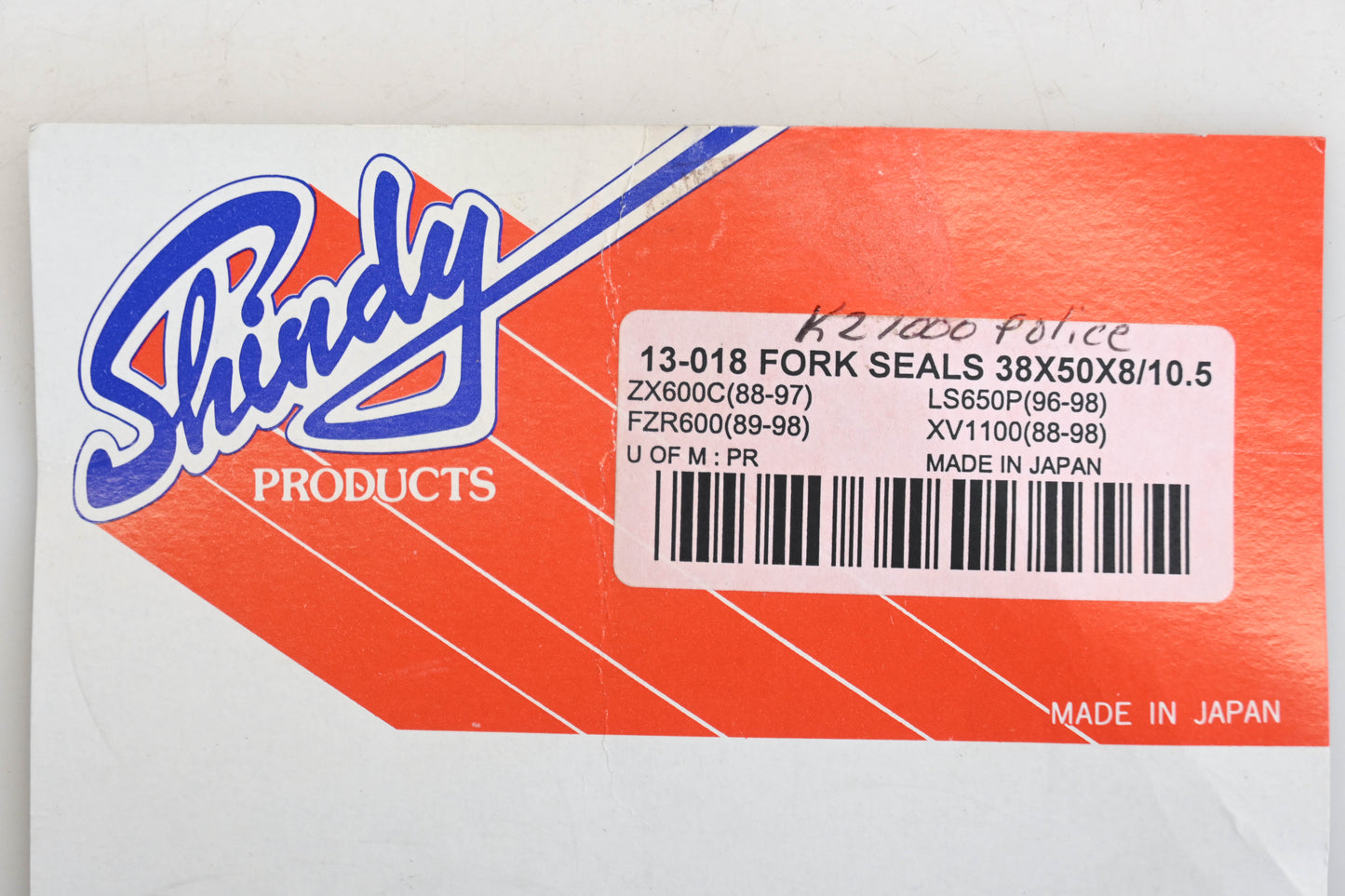 Shindy 13-018 Fork Seal Kit ZX600C FZR600 LS650P XV1100 Qty 1 NOS